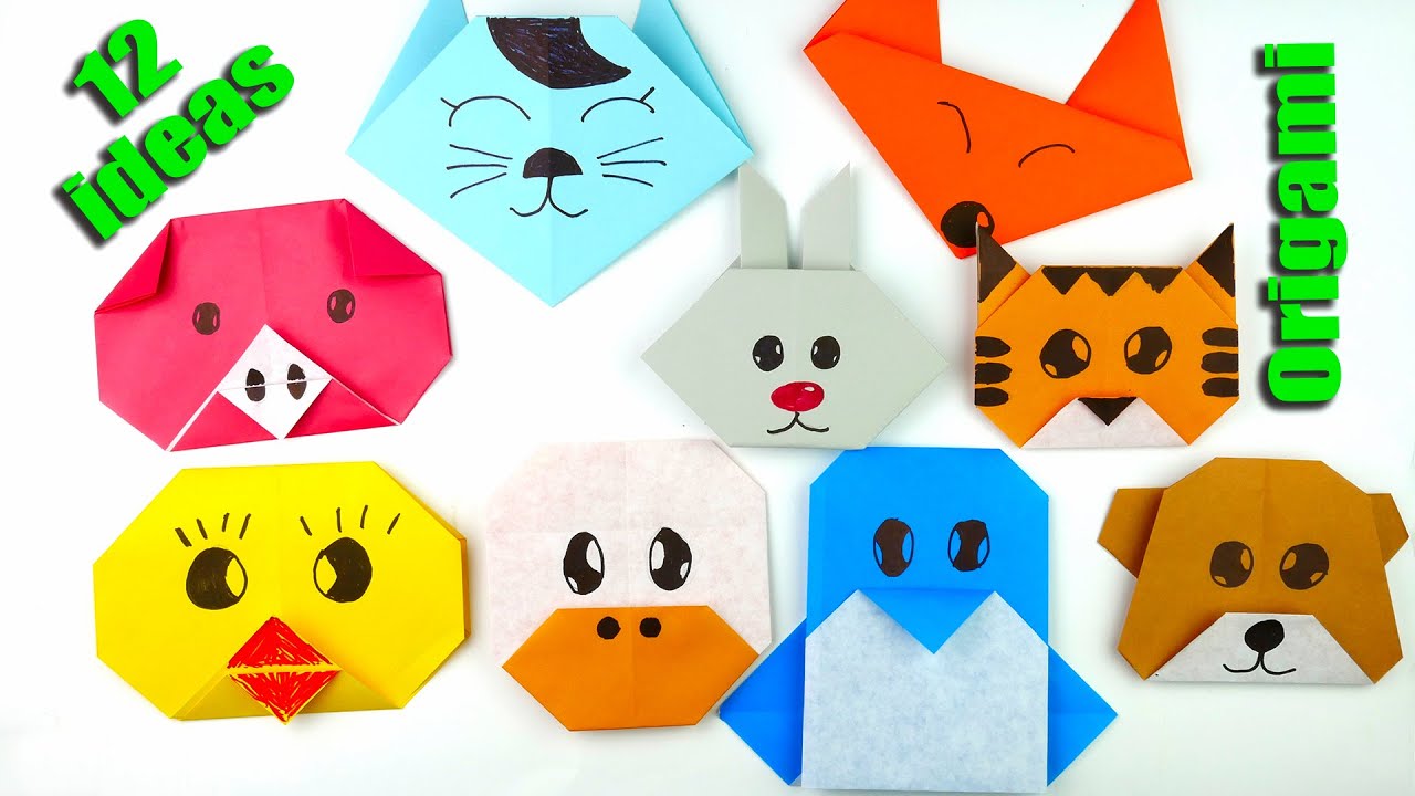 12 ideas to make origami easy for kids. [Origami animals]