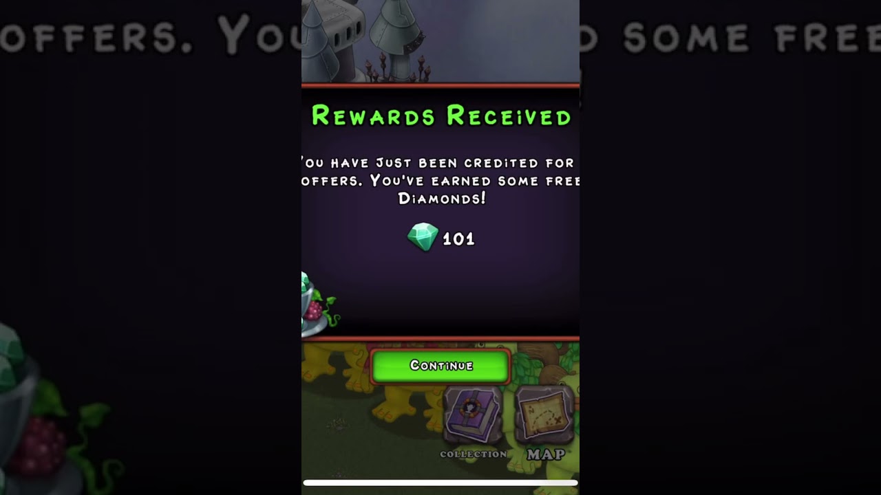 Getting 101 diamonds from rewards! #shorts #msm