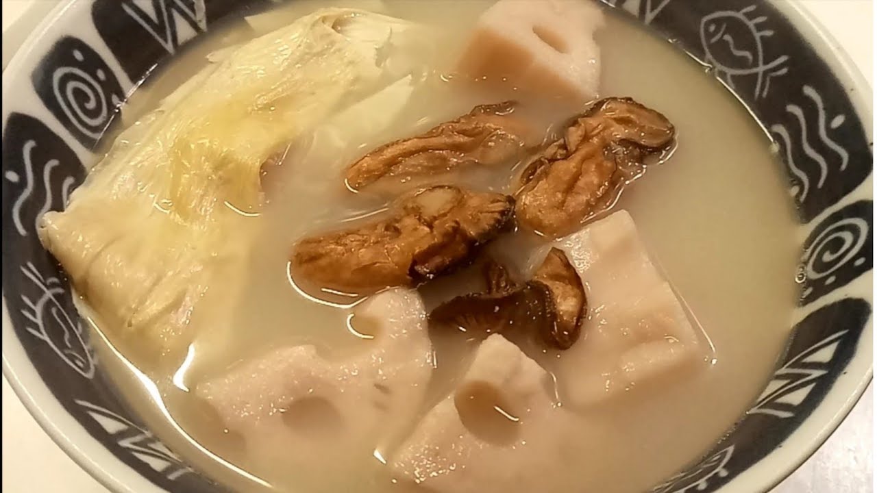 Dried Beancurd Sticks with Dried Oyster and Lotus Root // Soup for Winter