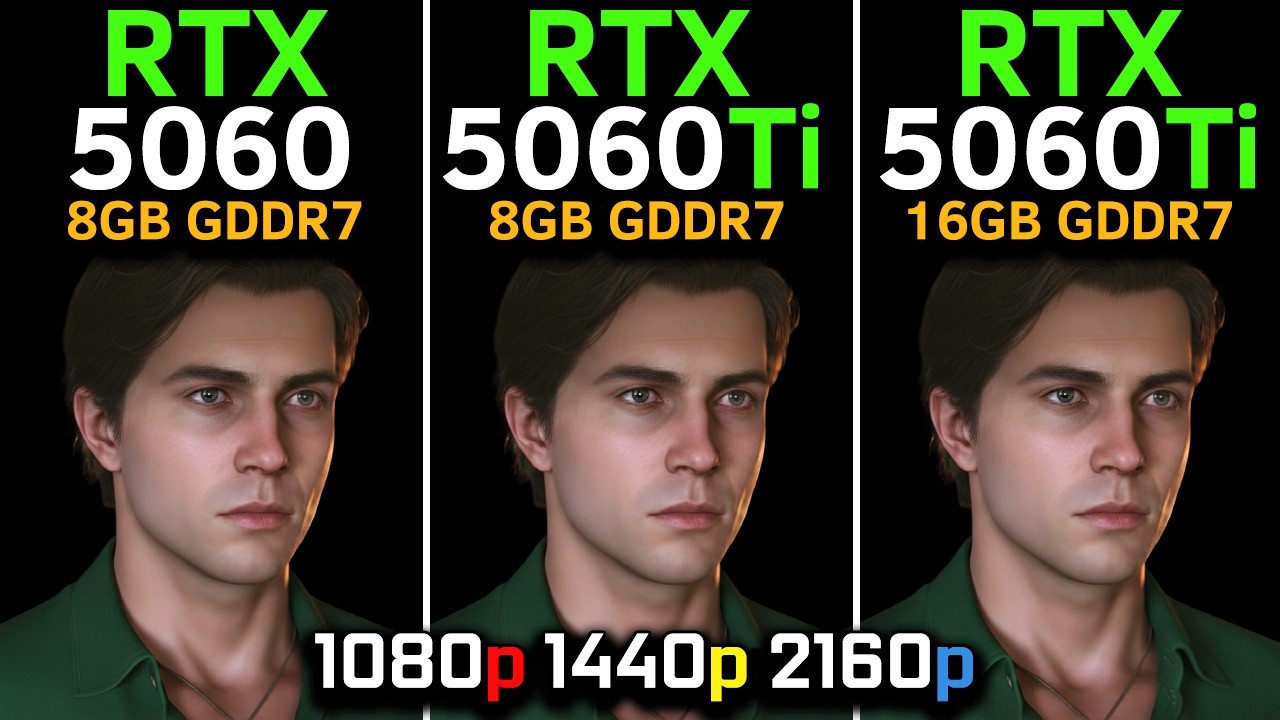 RTX 5060 vs RTX 5060 Ti 8GB vs RTX 5060 Ti 16GB | 1080p, 1440p, 4K + DLSS 4 | Best Budget GPU 2026?