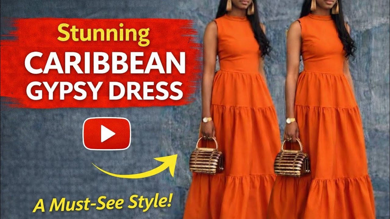Easy way to cut and sew a gypsy maxi GATHERED dress for beginners_ Step by step tutorial