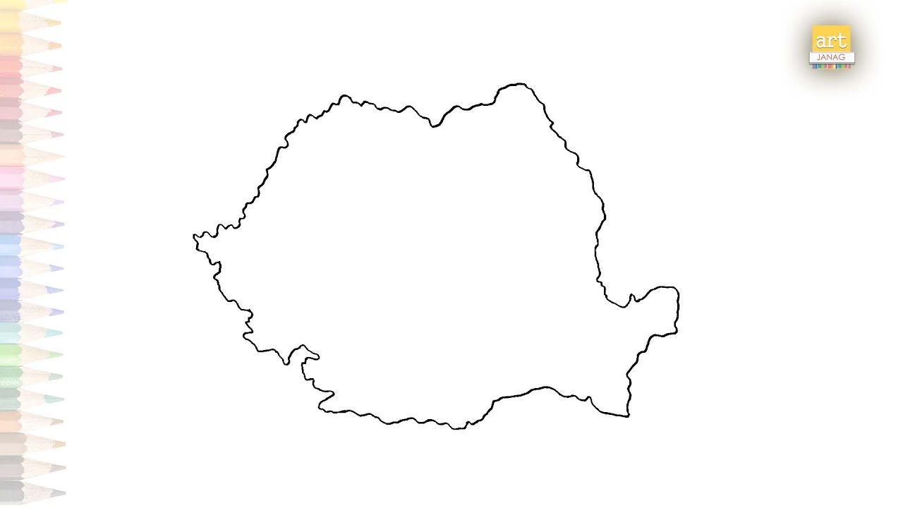 Romania Map drawing | Outline drawings | How to draw Romania Map step by step | #artjanag