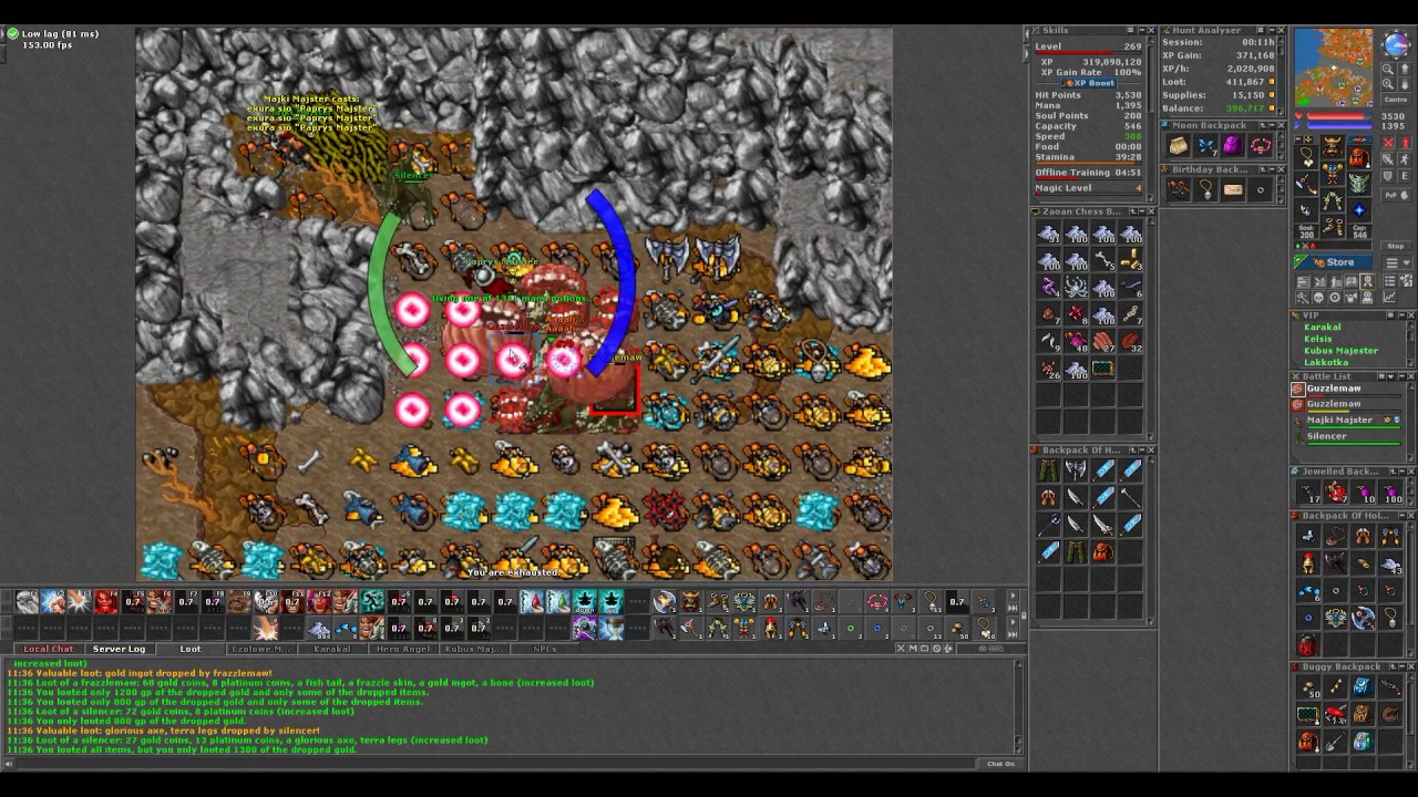 [2x Loot + Quick Looting] Tibia Roshamuul 270EK 270ED Surf WEST 1,9/2kk/h without stamina by Paprys