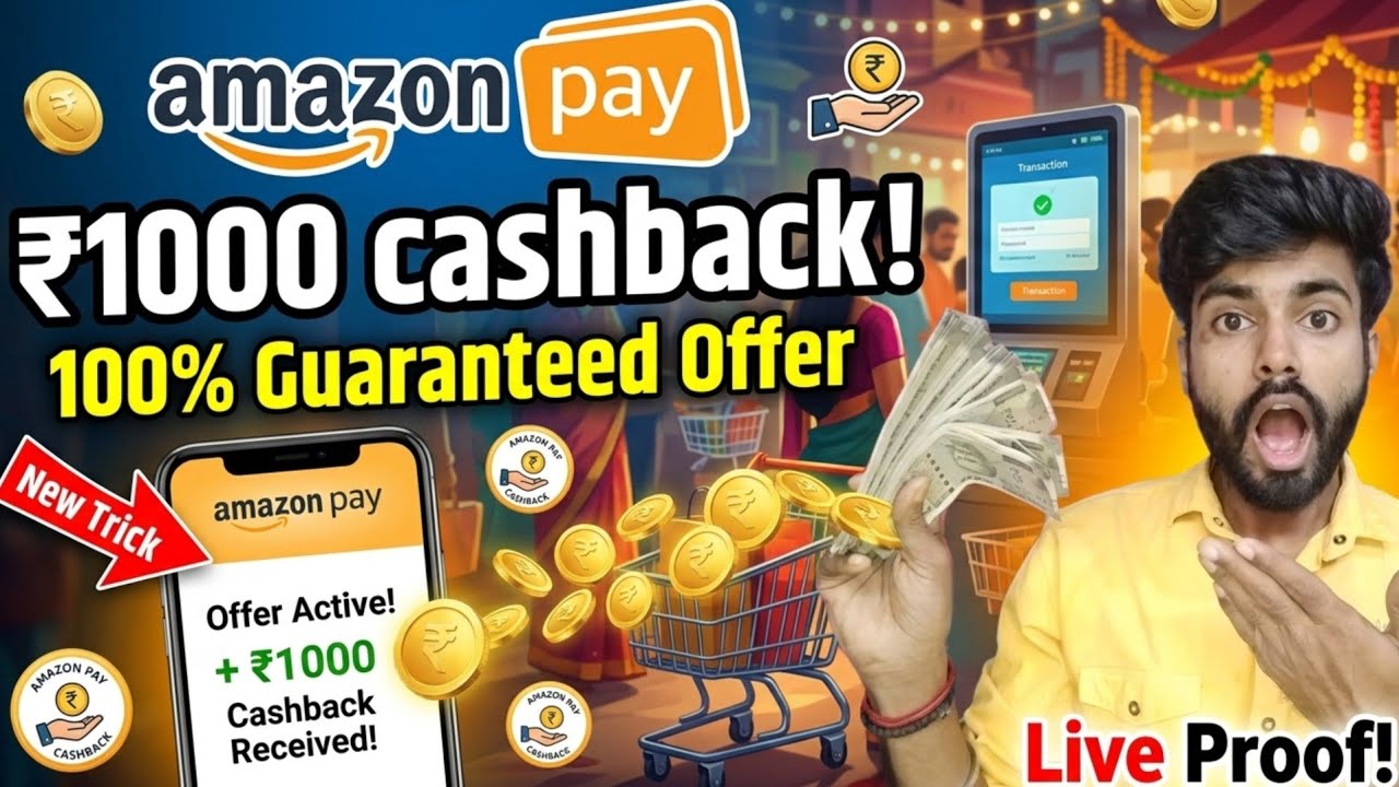 Amazon Pay Cashback Offer Today | ₹1000 Daily Cashback Trick 🤑