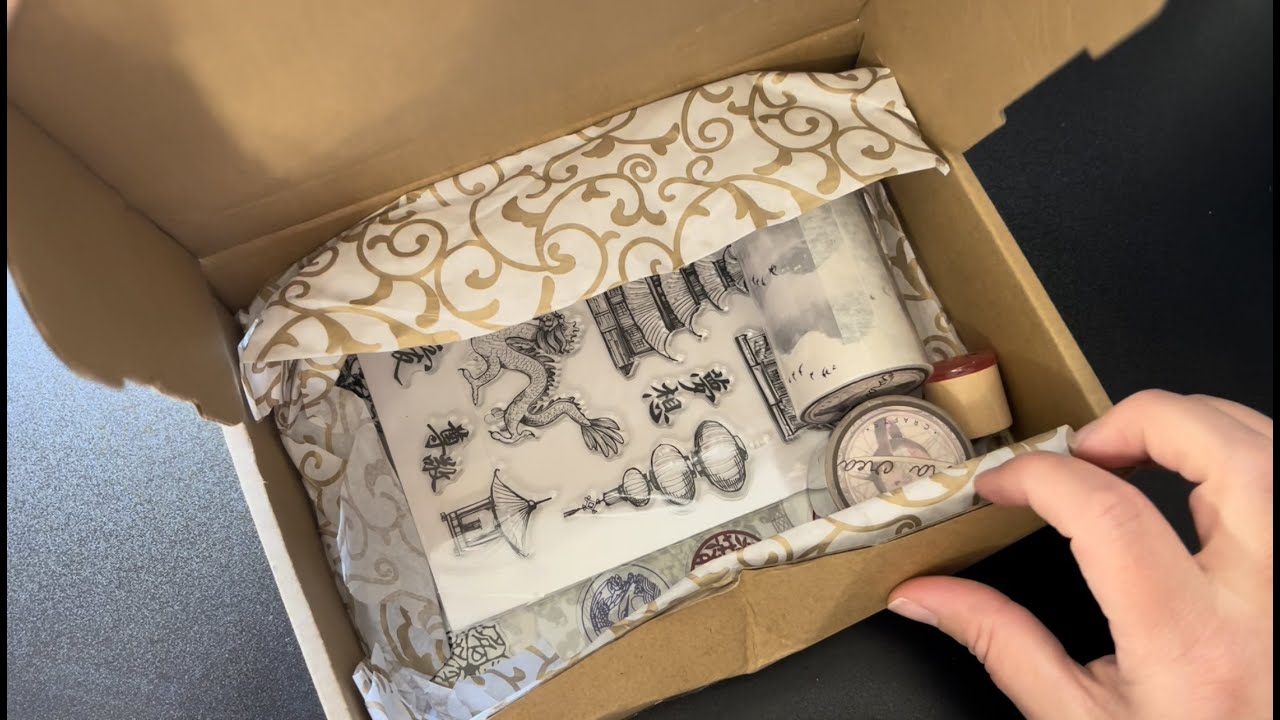 November 2022 | Cora Crea Crafts Unboxing | Ancient China Theme | Vintage Craft Supplies |  #dragons
