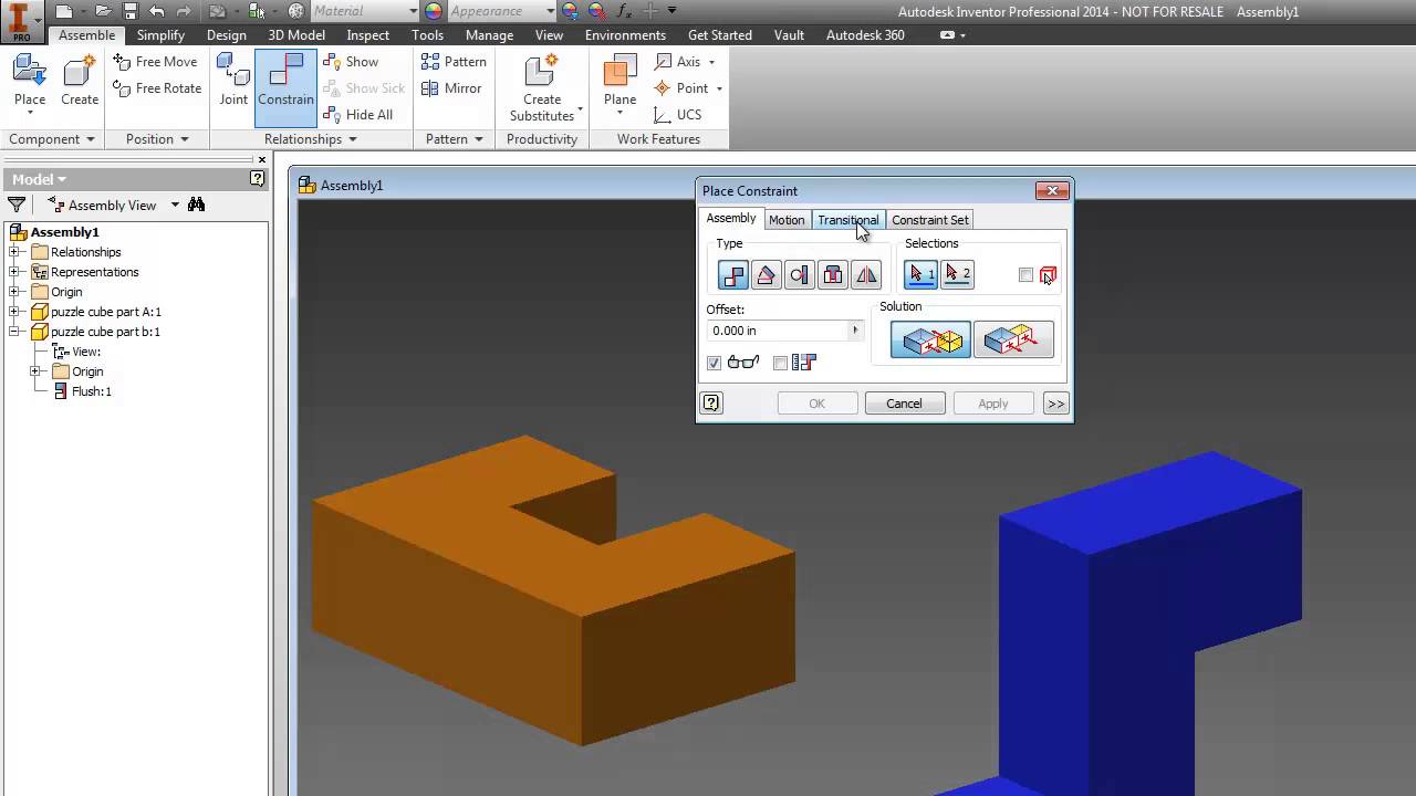 Autodesk Inventor 2014 Puzzle Cube Assembly and  Drawing Creation