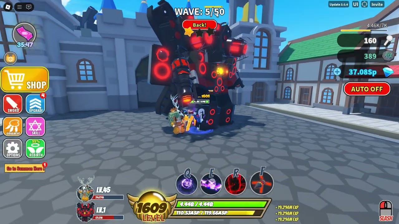 Roblox Sword Warriors - Showcasing Dual-sound Titan Speakerman - (Sorry if the video lag)