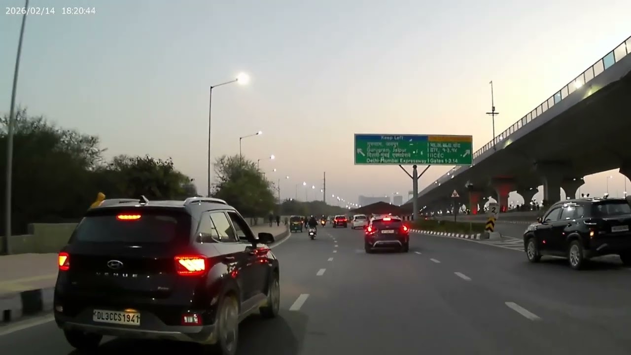 Dwarka Expressway Service Lane Ride to Gurgaon