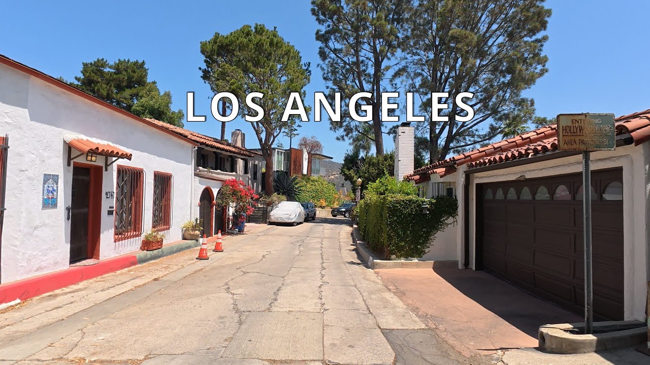 Driving Downtown Los Angeles to Hollywood Hills