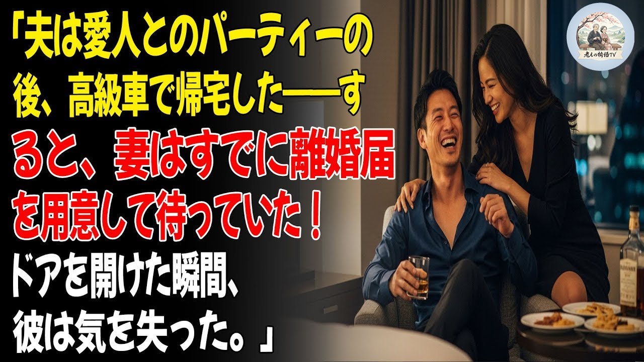 ❤️「夫は愛人とのパーティーの後、高級車で帰宅した――そして私は、離婚届を手に彼を待っていた……」😡   ㅣ黄昏恋ㅣ老後の物語ㅣ再婚