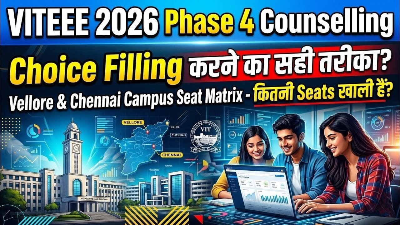 VITEEE 2026 Phase 4 Counselling Registration, Choice Filling | VIT Vellore & VIT Chennai Possible ?