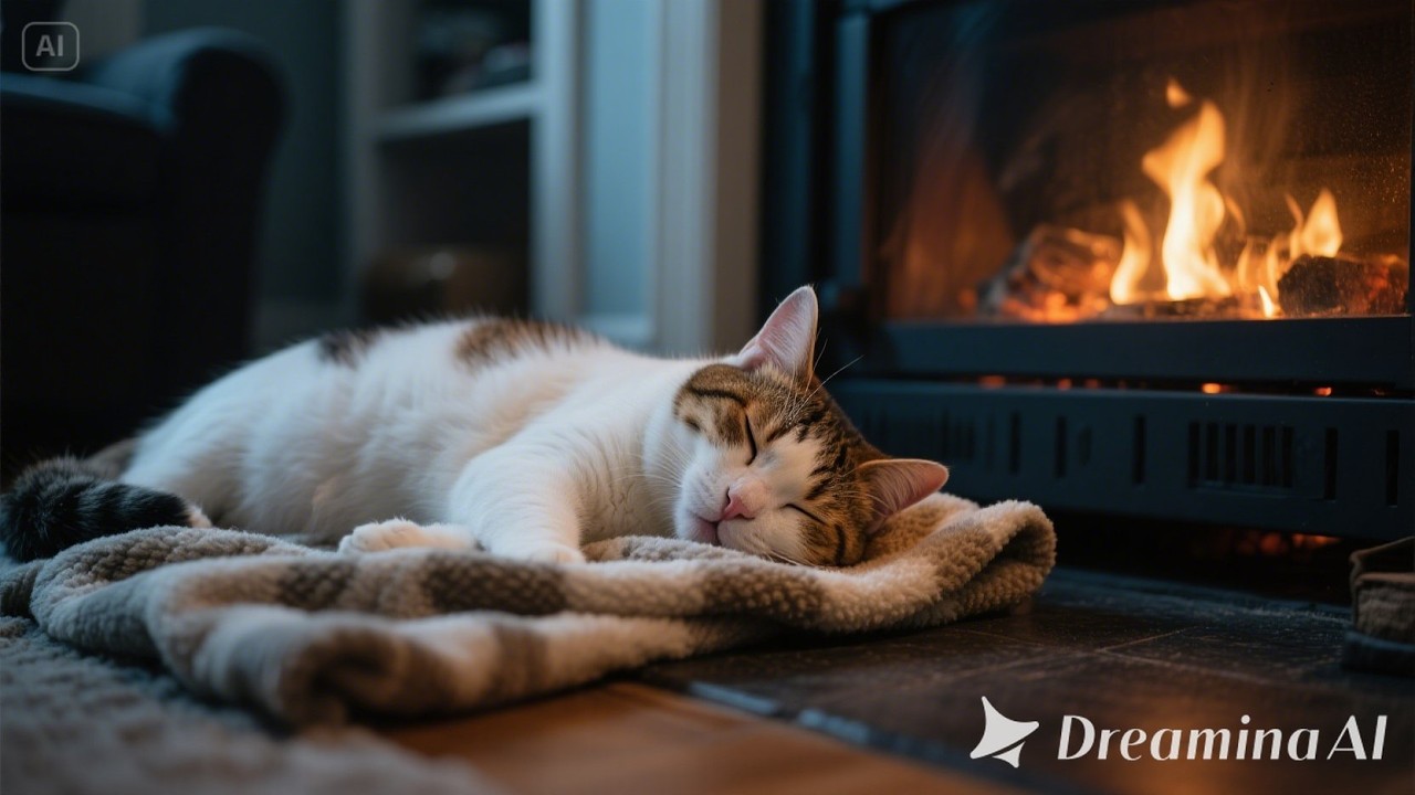 Want to Fall Asleep in 5 Minutes? Try Purring Cats and Fireplace Ambience