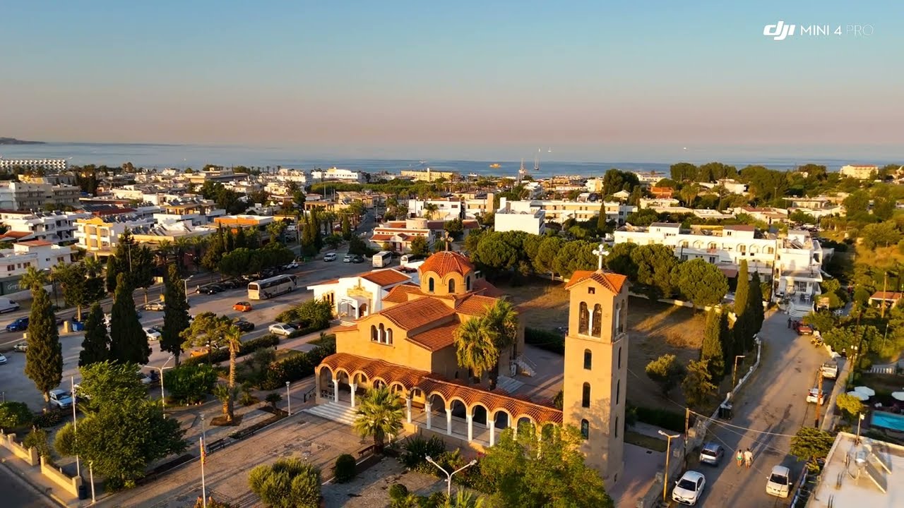 Faliraki Greece | Rhodes Island | 4K | Drone 