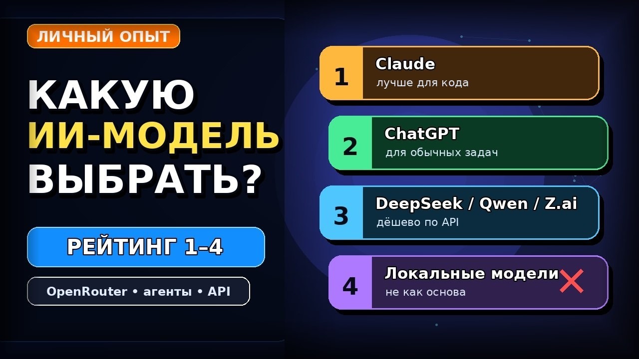 Какая LLM лучше: Claude, ChatGPT, DeepSeek, Qwen, Z.ai и локальные модели &mdash; мой опыт