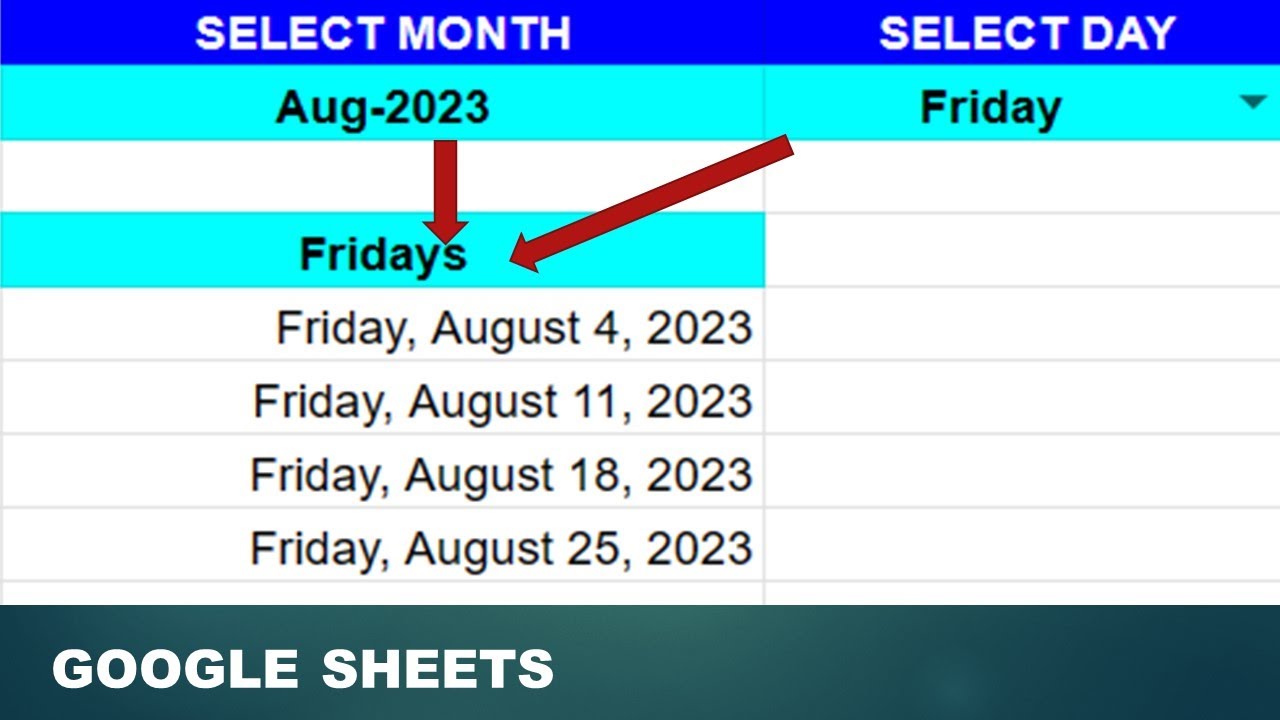 Mastering Google Sheets: Extracting Specific Days of the Month with Advanced Functions