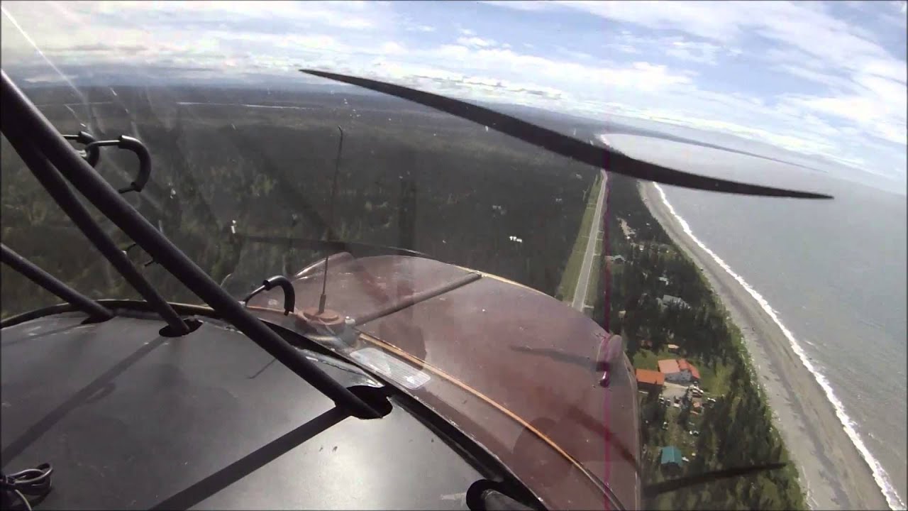My First Flight - Taylorcraft BC12D one hour flight with a CFI in Alaska in HD