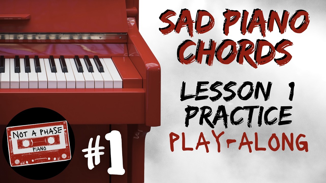 Sad Piano Riff #1 Practice Session - First Lesson Play-Along for Beginners