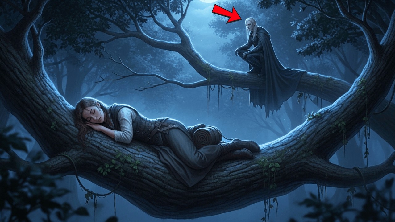 She Fell Asleep in the Trees — Unaware the Elven Stranger Watched Her All Night