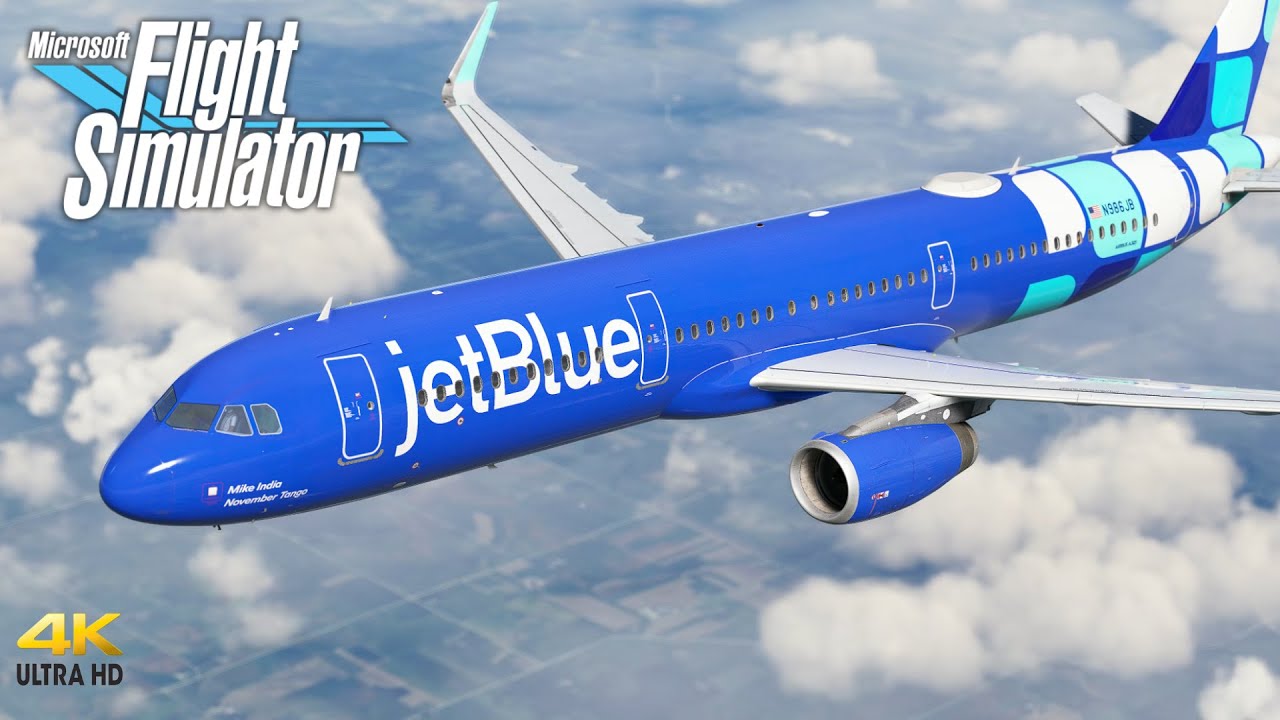 New York - San Francisco in MSFS | 4K cinematic journey | JetBlue Fenix A321
