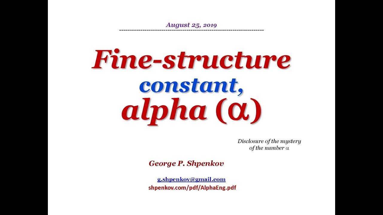 Fine-structure constant, alpha.