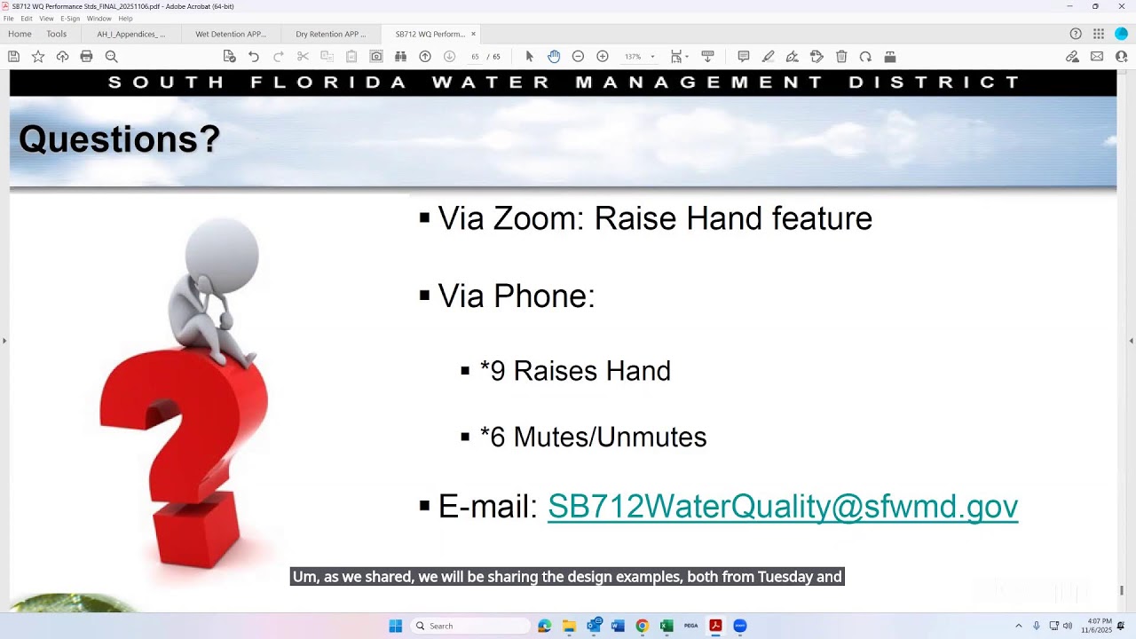 SB712 Water Quality Performance Standards