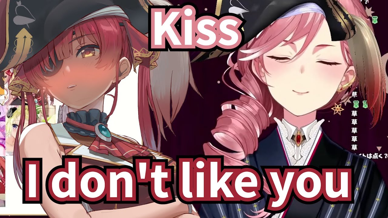 Marine taught Lui how to ask a Tsundere to kiss passionately【Hololive / Eng Sub】