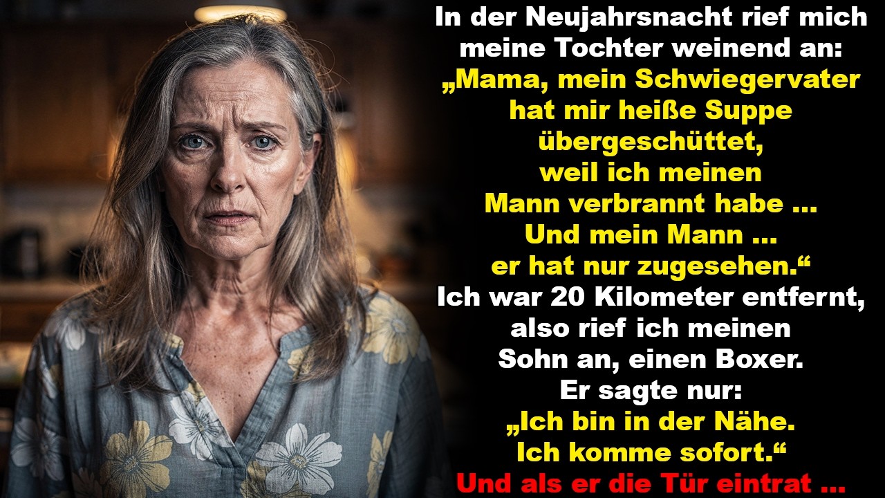 An Silvester warf der Schwiegervater kochende Suppe auf meine Tochter – dann kam mein Sohn…