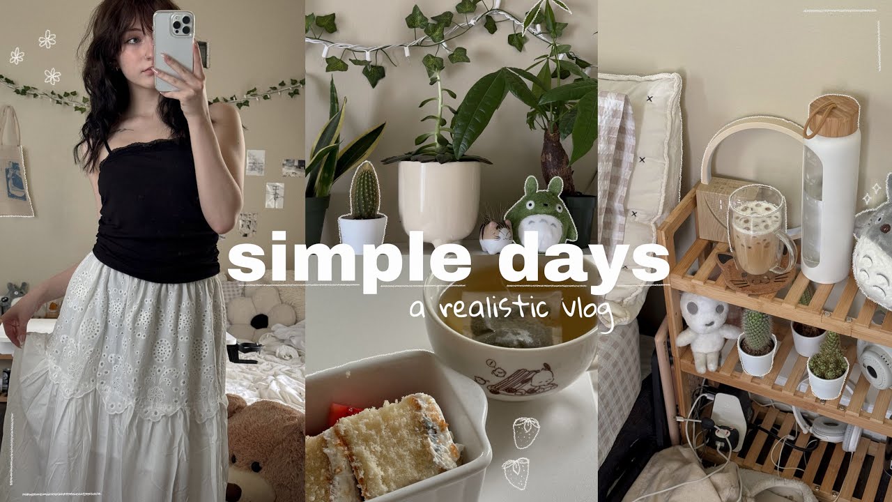 SIMPLE DAYS 🧺☕️ realistic daily life, cleaning, working, hair tutorial, no talking