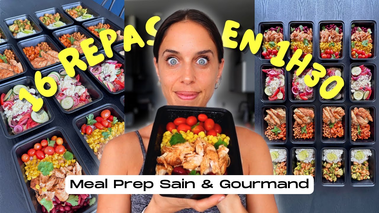 Je cuisine 16 REPAS en 1 HEURE 30 | MEAL PREP SPÉCIAL BOWL healthy & gourmands