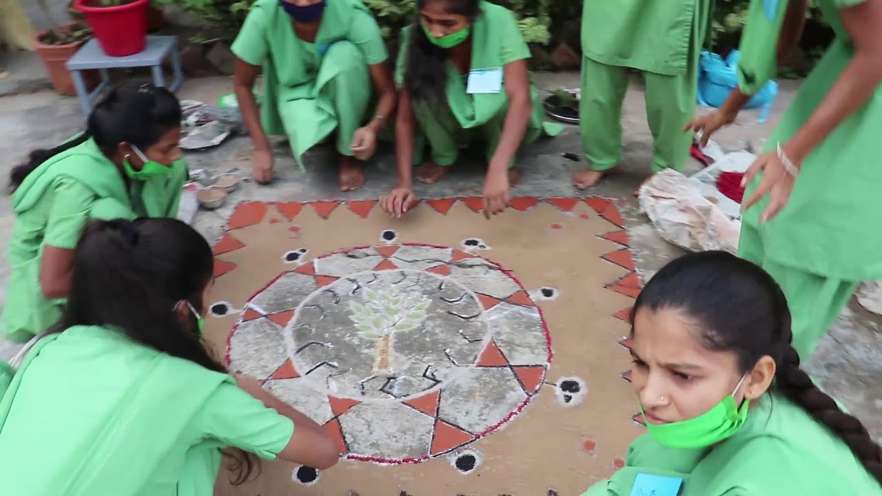 An Eco-friendly Rangoli Competition on Environment Theme by Vidhyadeep LEAF Students