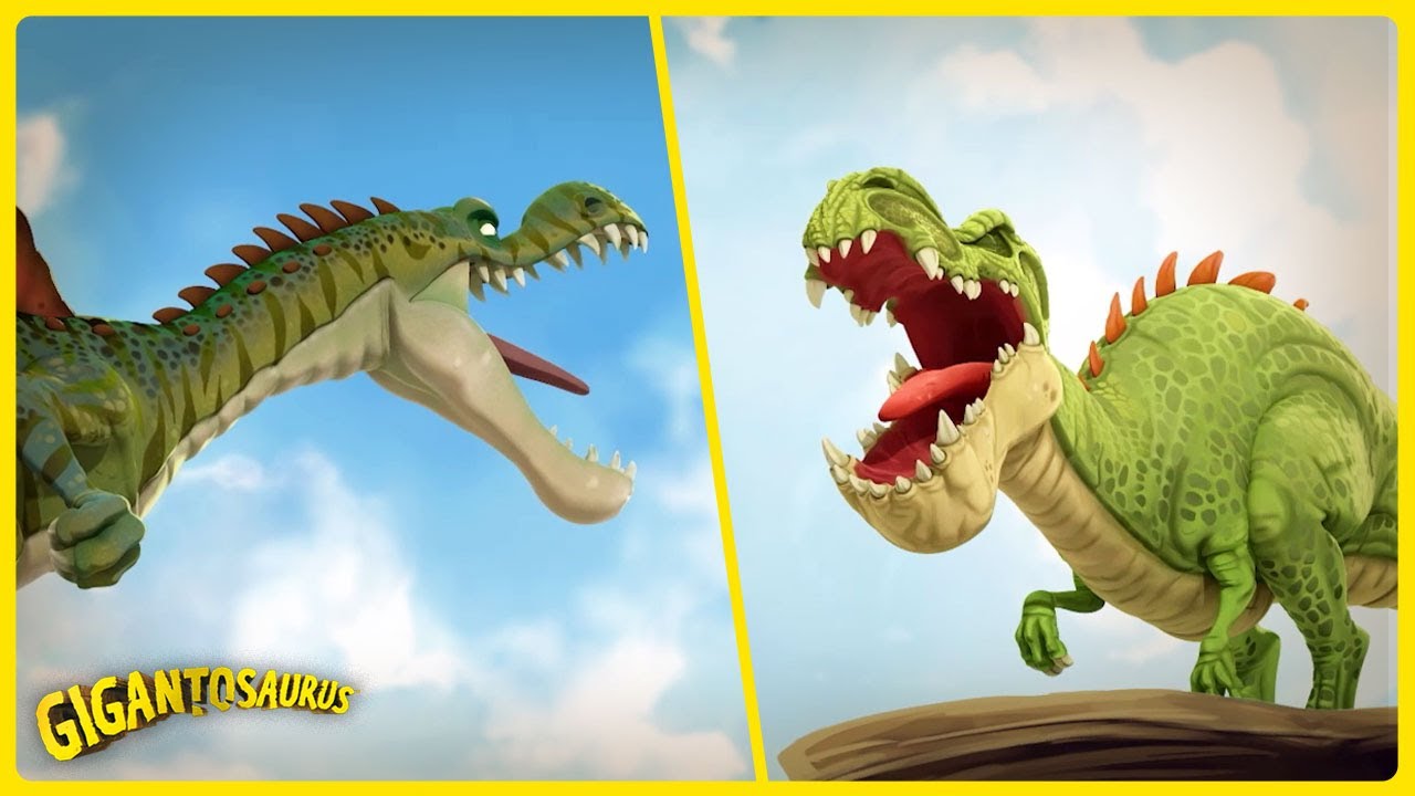 Новый динозавр в городе! 🦖 Сможет ли Гиганто остановить злого Спинозавра? | Гигантозавром