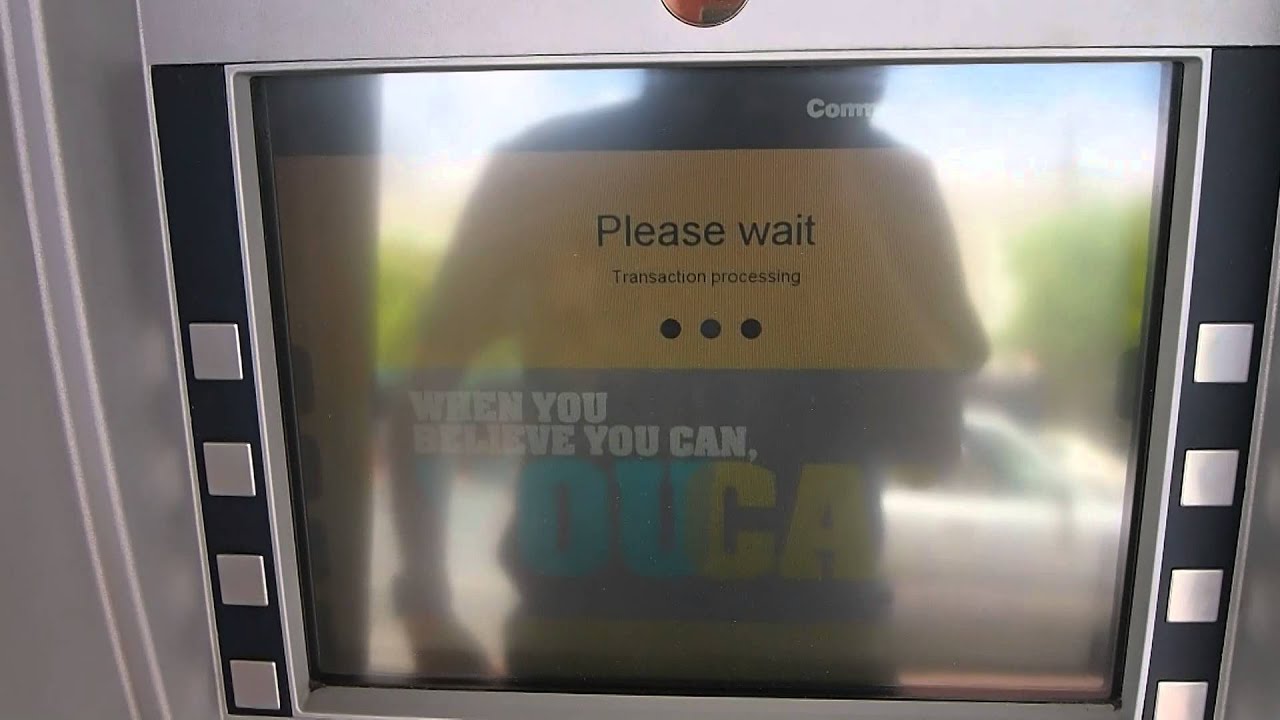 My first cardless cash withdrawal performed at Commonwealth Bank in Australia