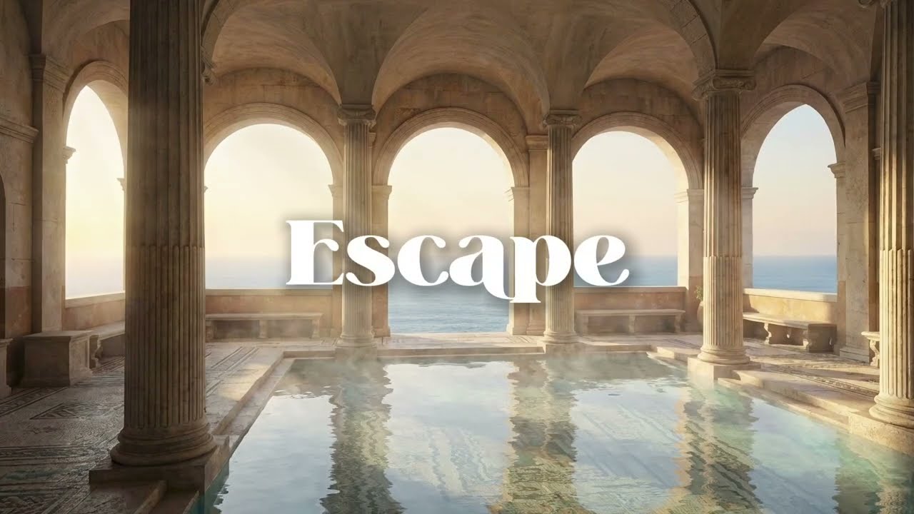 Roman Bathhouse by the Sea | Relaxing Water Sounds for Sleep | 바닷가 로마 목욕탕 수면음악