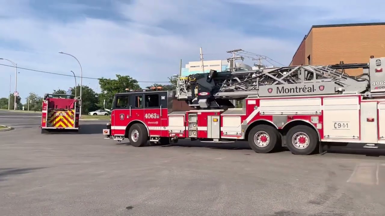 Montréal | Montréal Fire Service (SIM) Station 63 Responding To Fire Alarm