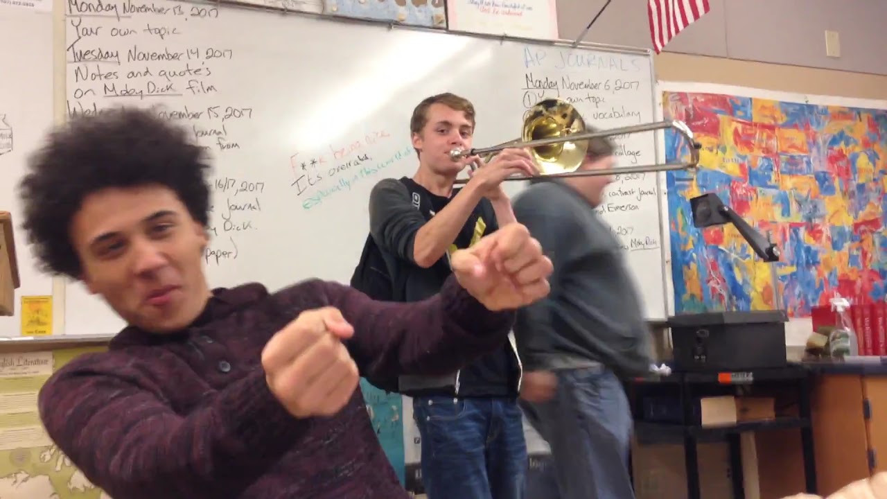 Driving a trombone race car at the Ukiah High Milk Club