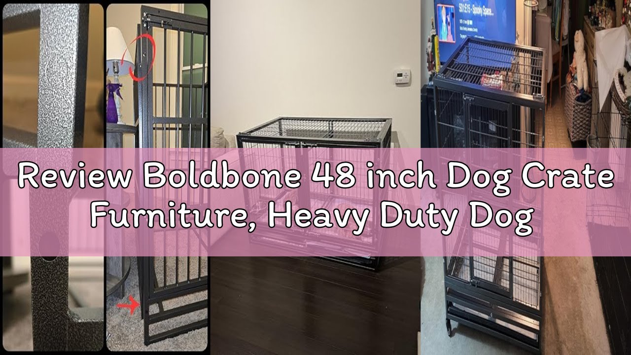 Review Boldbone 48 inch Dog Crate Furniture, Heavy Duty Dog Kennel Indoor for Large Dogs, Escape-Pro