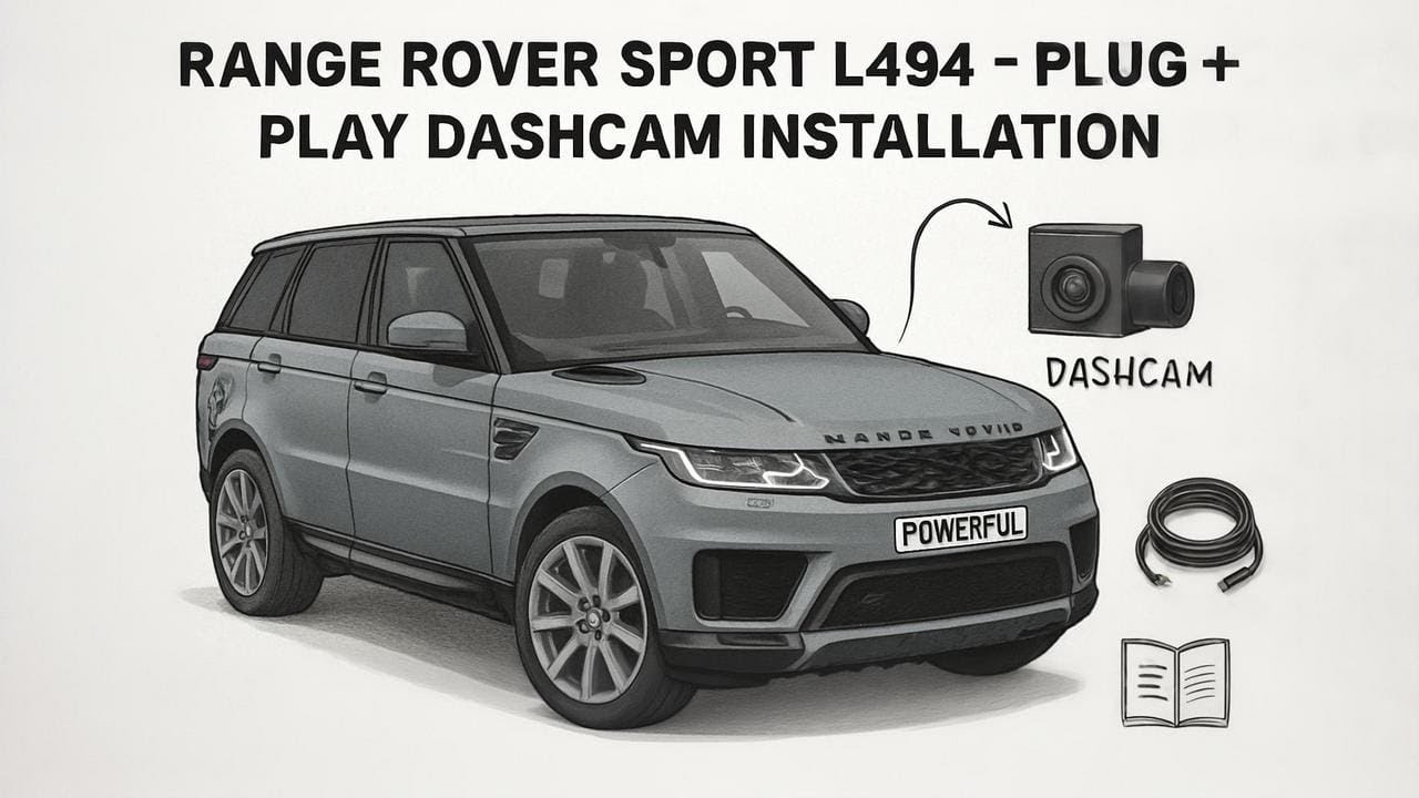 Как установить видеорегистратор в Range Rover Sport L494 с помощью проводки Power Loom на потолоч...