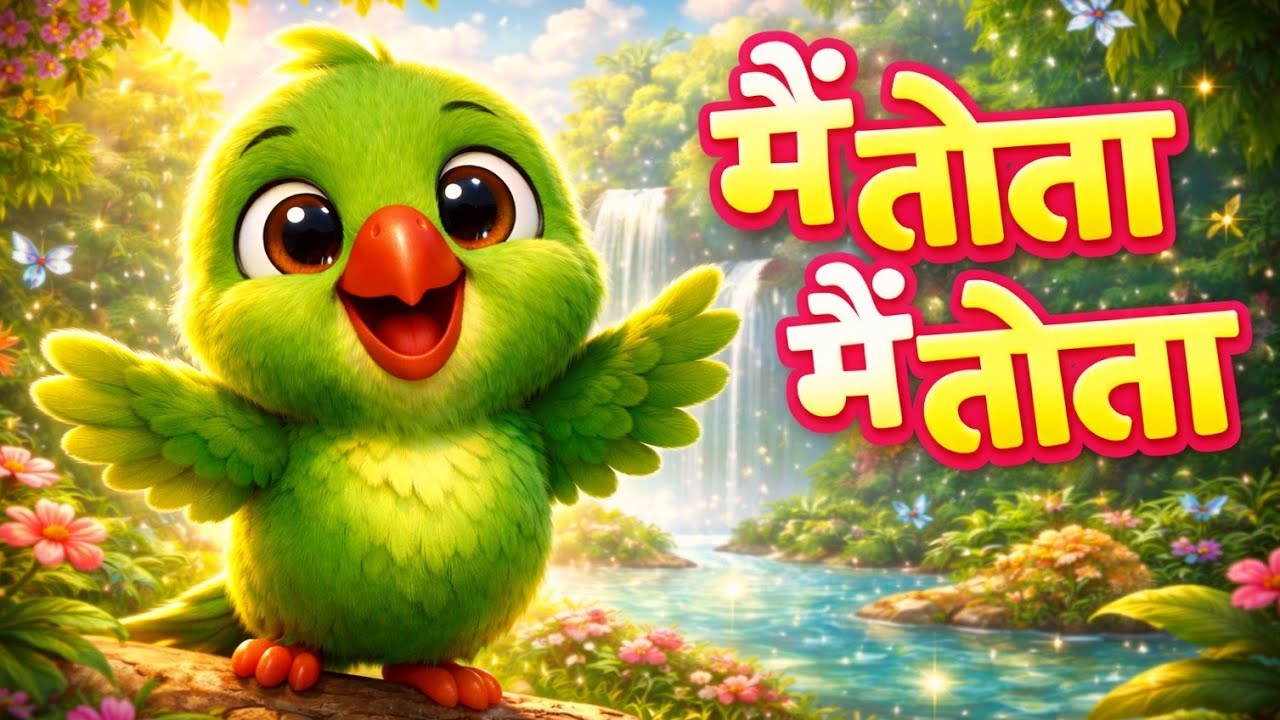मैं तोता मैं तोता 🦜 | मिट्ठू मिट्ठू | प्यारा कार्टून गाना बच्चों के लिए | Kids Cartoon Song