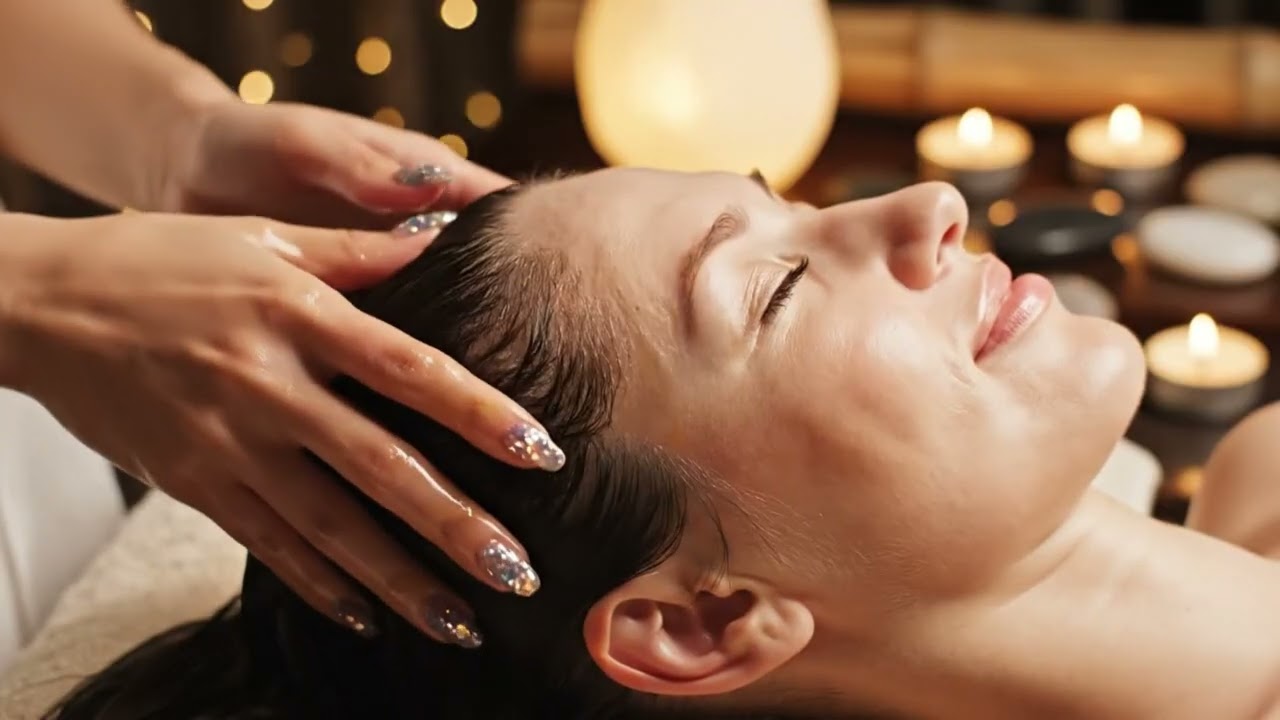 ASMR Head Massage for Deep Sleep | Stress Relief, Scalp Massage Sounds