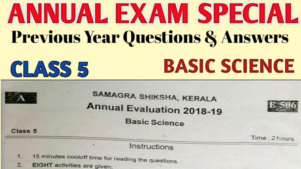 Annual exam previous year Questions and Answers Class 5 Basic Science