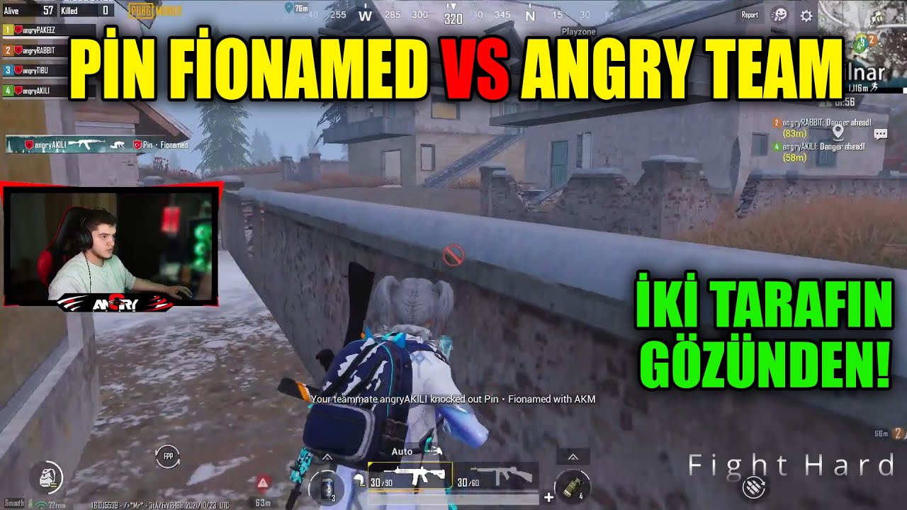 PİN FİONAMED VS ANGRY TEAM Pubg Mobile Yayıncı Karşılaşmaları