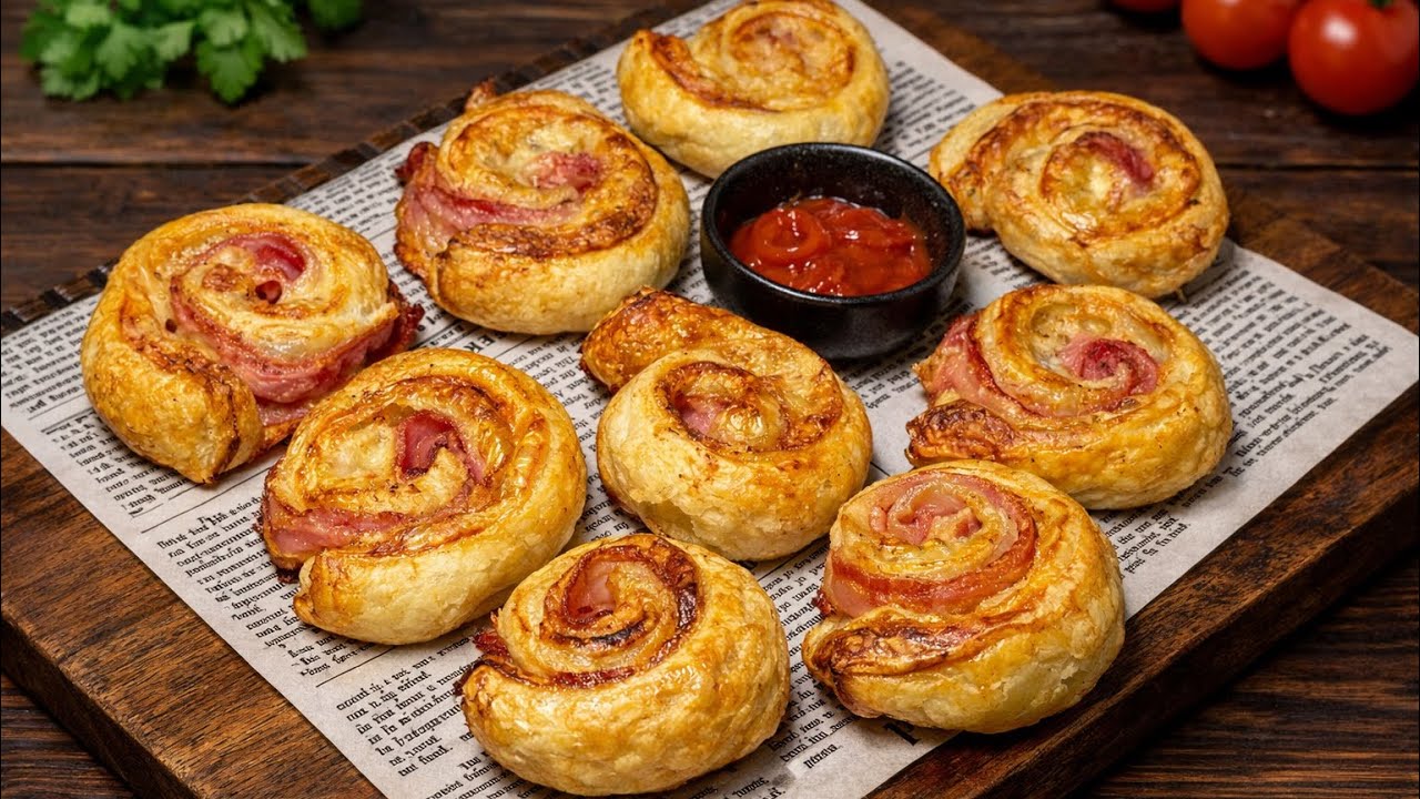 Alle fragen nach diesem Rezept! Blätterteig mit Bacon 🥓🧀
