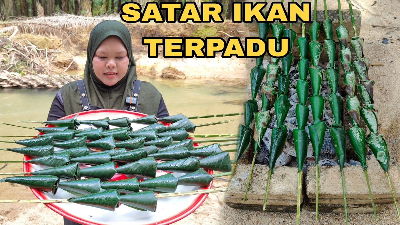 CARA MUDAH BUAT SATAR IKAN TERENGGANU TERLAJAK SEDAP🤤,CARA ORANG LAMA DULU,MASAK DALAM LADANG SAWIT