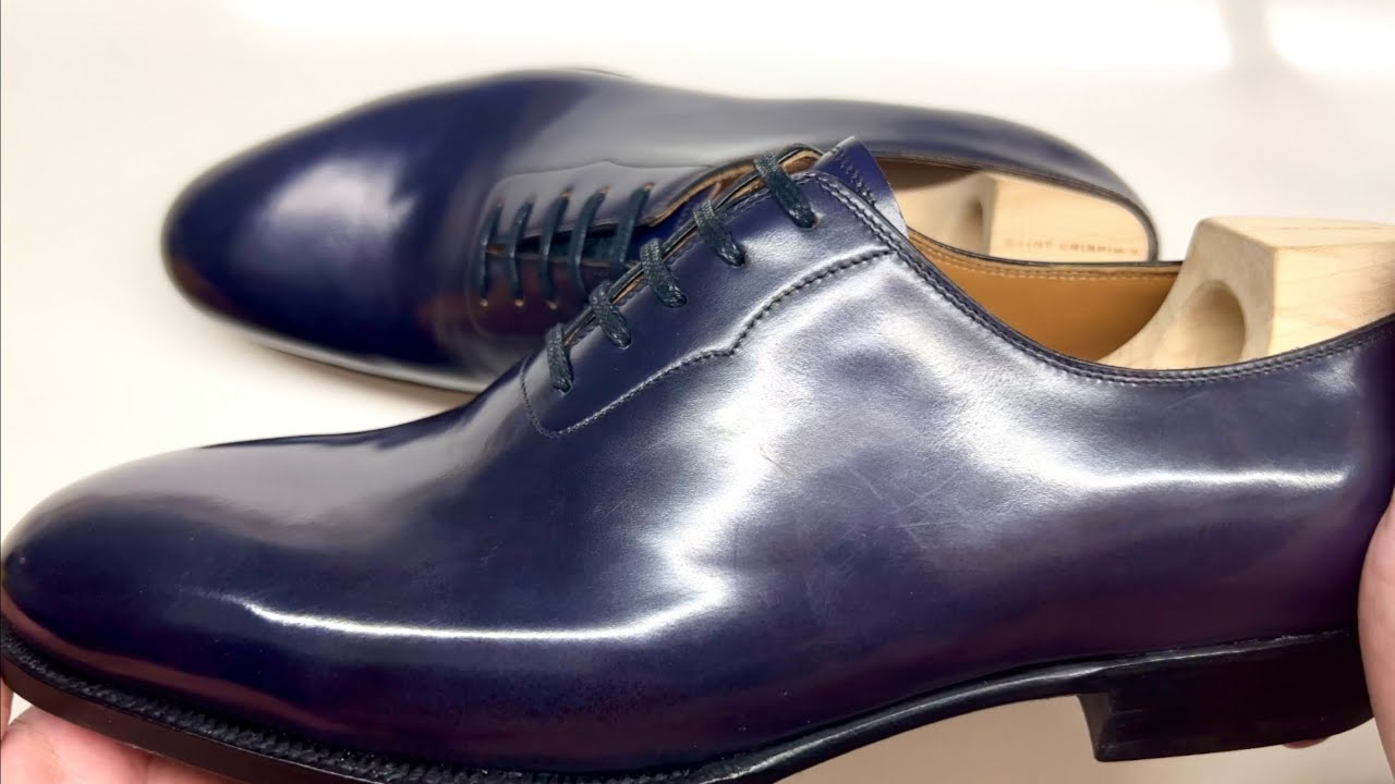 A Few Fair Shoes - Saint Crispin's Wholecut Oxford with Lace Stitching in Gal Purple Crust Calf