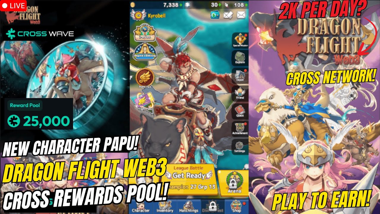 Dragon Flight Web3 | Papu Gameplay , Crosswave Rewards! Play To Earn!( Tagalog )