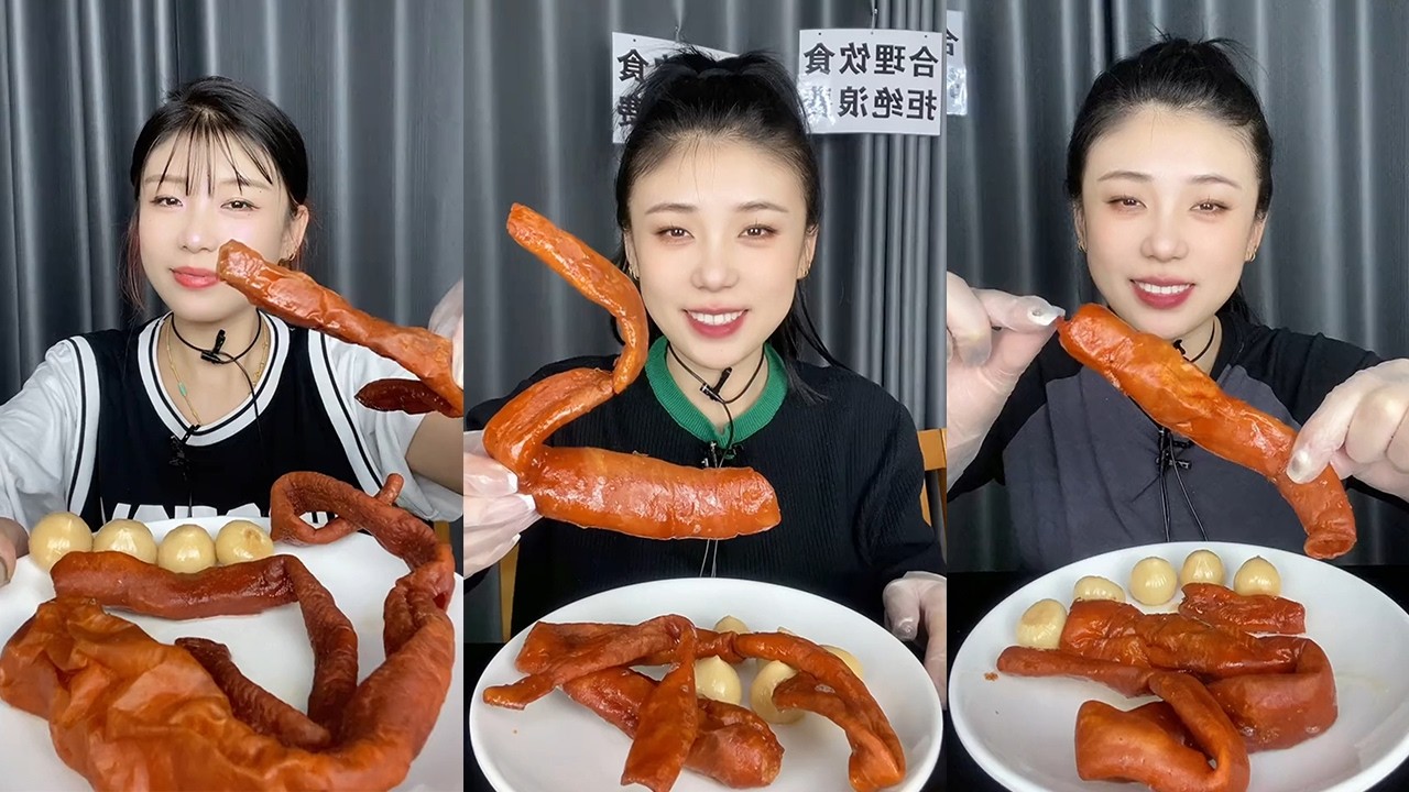 【MUKBANG】Grilled pork intestines🐖🧄#ASMR#yummy