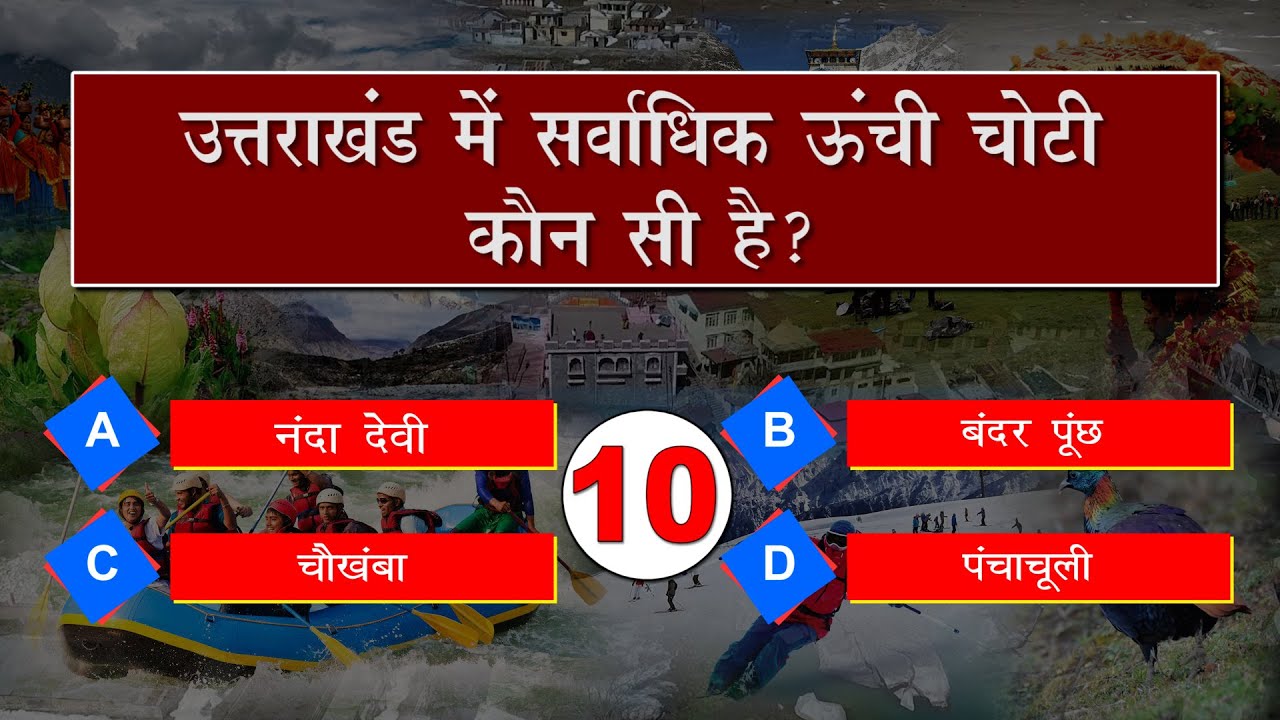 Uttarakhand GK Quiz | 20 Basic general knowledge Questions & Answers|| uttarakhand quiz test online|