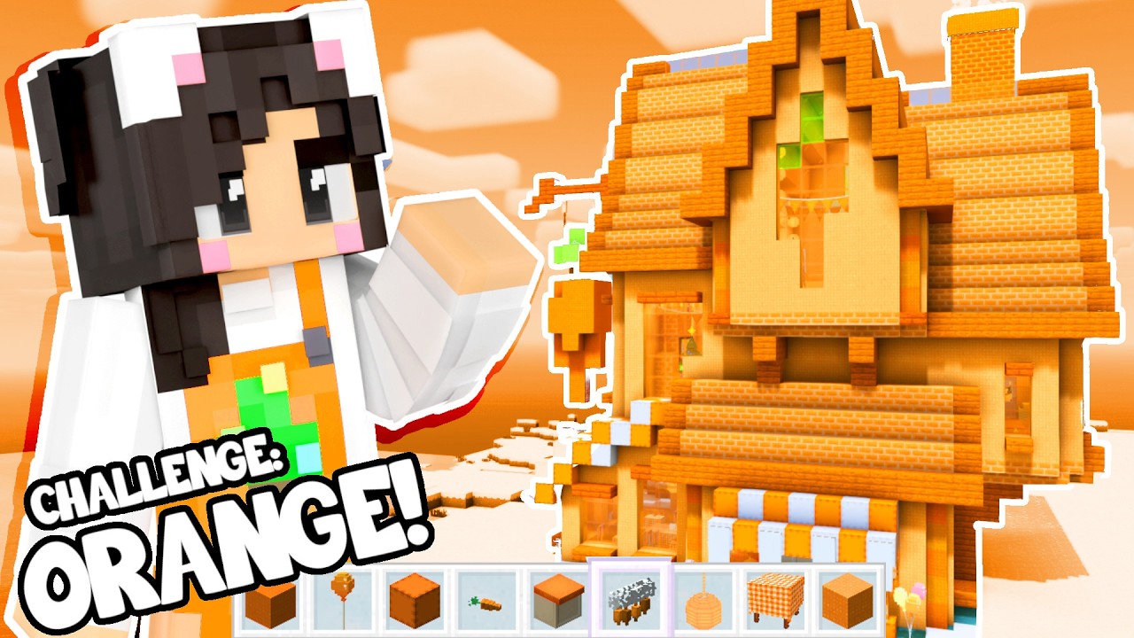 🧡Я построил апельсиновое кафе в Minecraft!