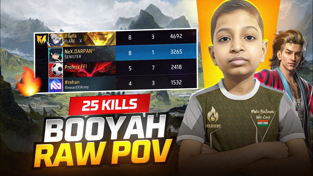 [RAW POV] 25 KILLS + BOOYAH IN TOURNAMENT | SOLO 8 FINISHES | SNIPER POV ft. JR.DARPAN13