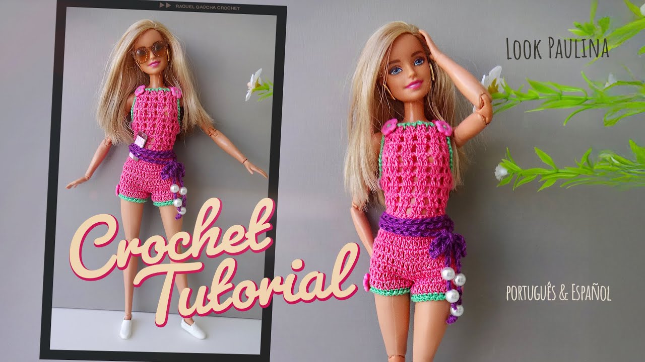 Macaquinho de crochê para Barbie 🪴 Look Paulina